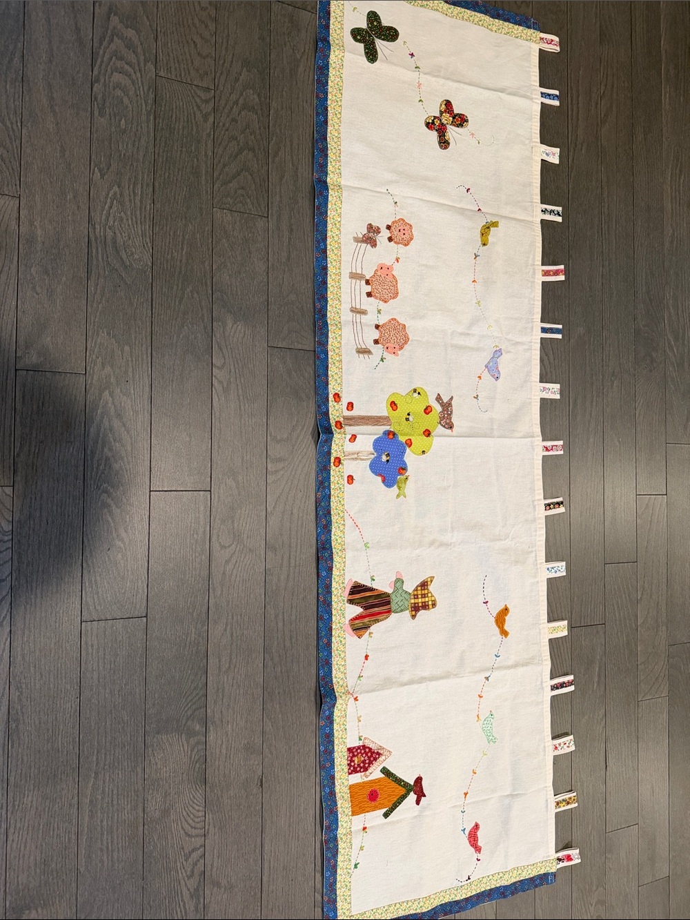 Window Curtain Panel with Colorful Bird and Garden Motifs
